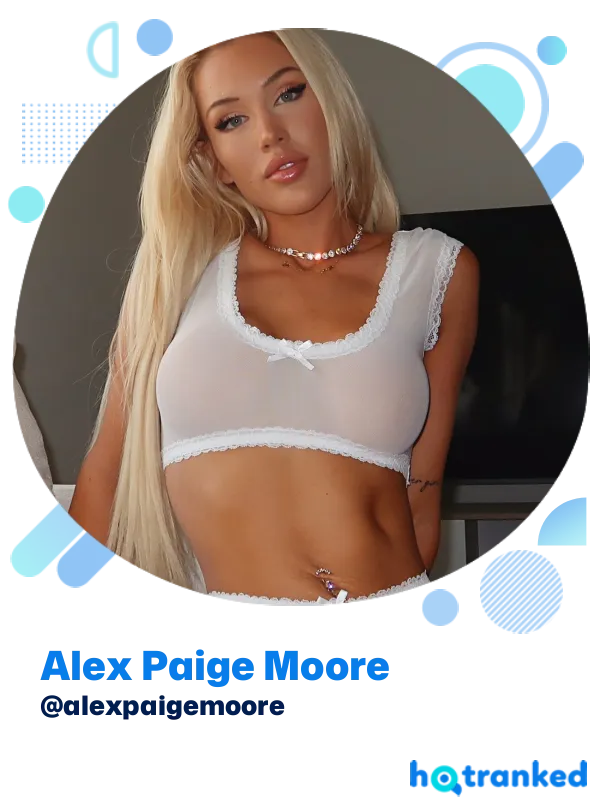 stunning Alex Paige Moore in sheer white lingerie set