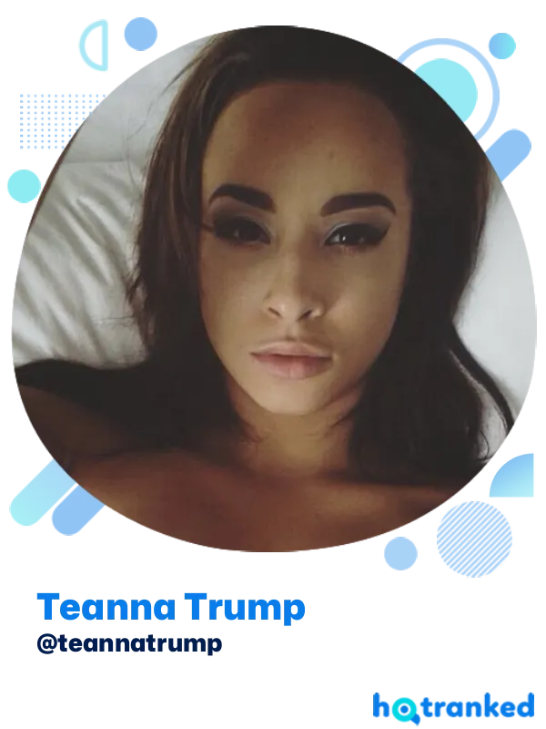 Teanna Trump lying in bed with sultry expression