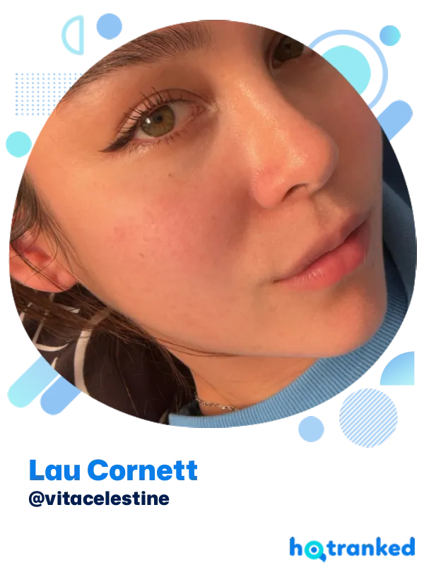 natural close-up of Lau Cornett with subtle makeup